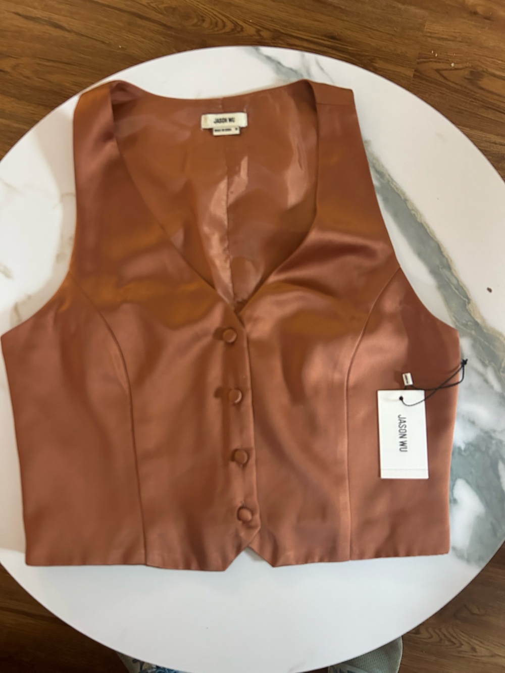 Jason Wu Rust Brown Satin Vest